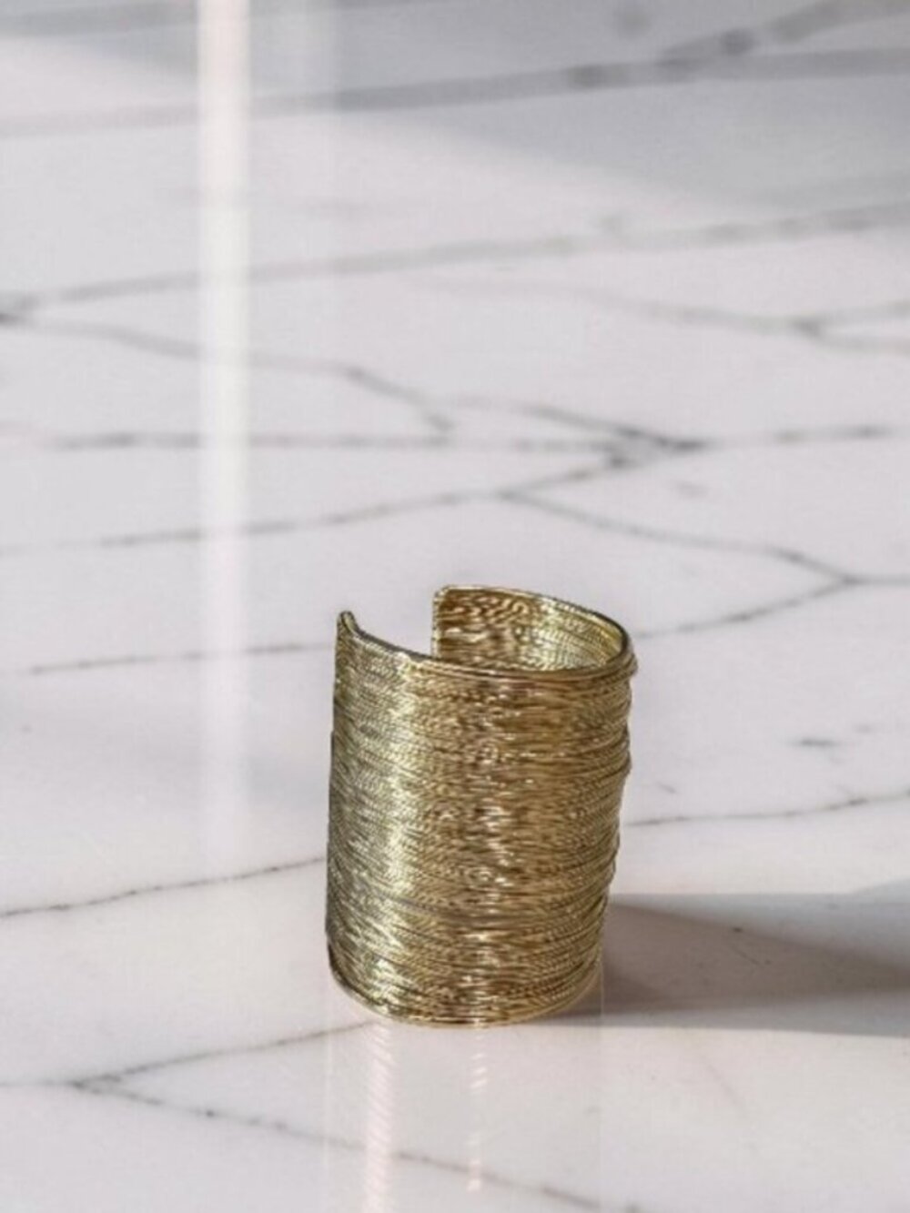 Gold Plated Multi Strand Open Cuff Bracelet